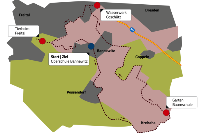 Streckenverlauf der 23. SachsenEnergie-Rundumtour Streckenverlauf der 23. SachsenEnergie-Rundumtour